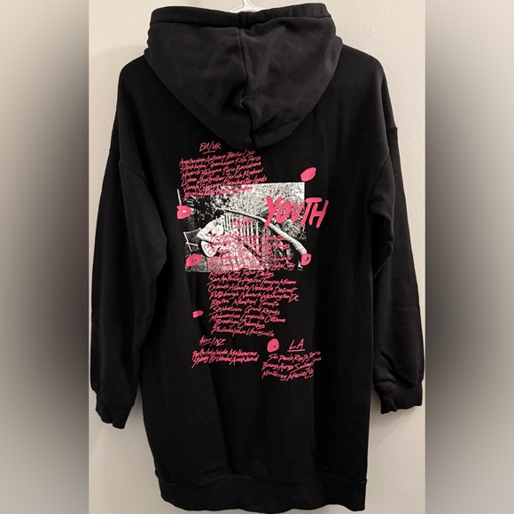 Divided | Shawn Mendes Tour Black Graphic Long Tunic  Hoodie Relaxed Fit - Picture 4 of 8